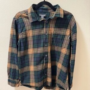Eddie Bauer Green and Black Flannel Shirt Size Large